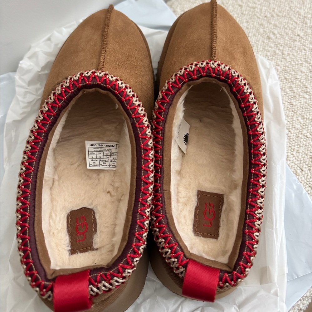 UGG Tazz Platform Slipper Chestnut Size 7 Women - Picture 3 of 11